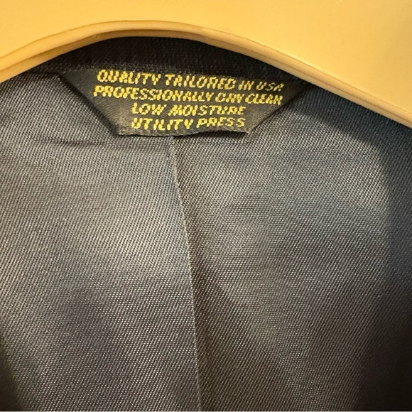 Vtg Kingsridge Mark Of The Best Wool Men’s 42 Blazer Navy Blue Window Pane Plaid - Picture 6 of 9